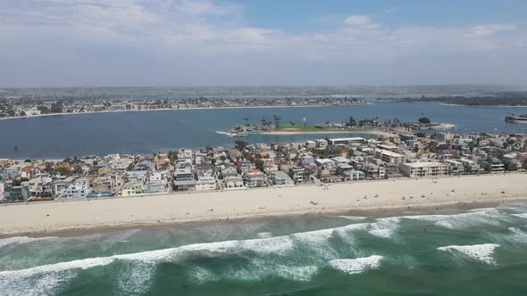 Aerial View of Mission Bay and Beaches in San Diego California alt