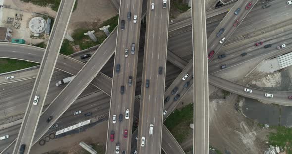 This video is about a birds eye view of rush hour traffic on major freeway in Houston. This video wa alt