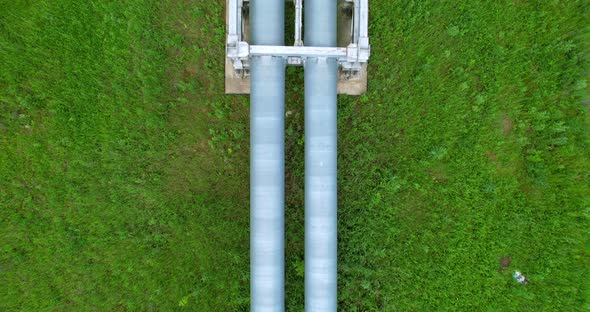 Aerial View of an Industrial Pipeline