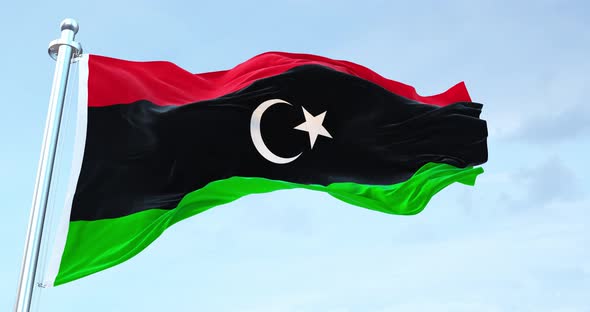Libya flag waving 4k alt