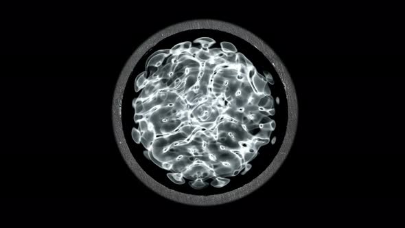 Sound Waves on Water Resulting From Vibration. Cymatics Science of Sounds alt