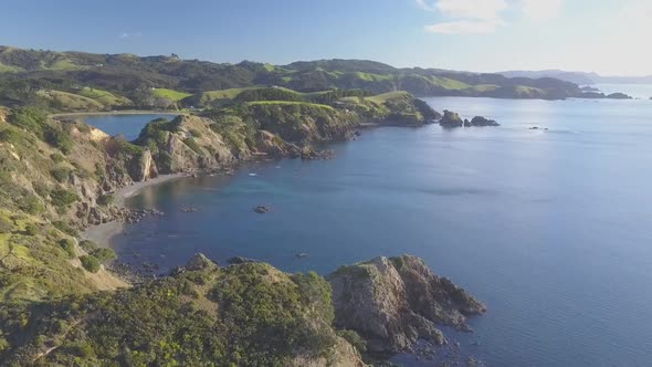 Aerial view of New Zealand coastline