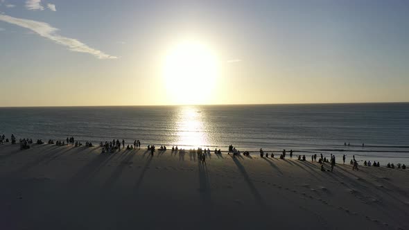 Jericoacoara Brazil. Sunset Tropical scenery for vacation travel. alt