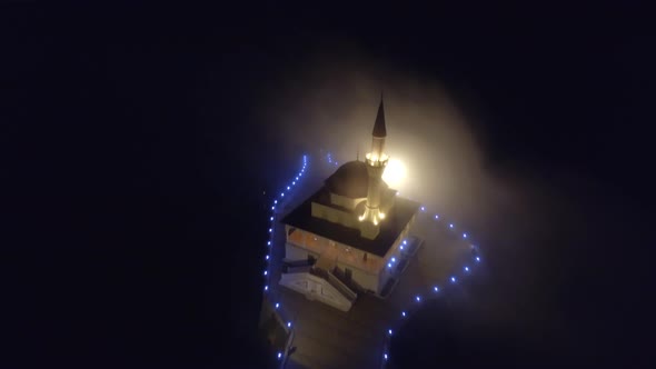 Amazing night shot from the mosque - Aerial Drone