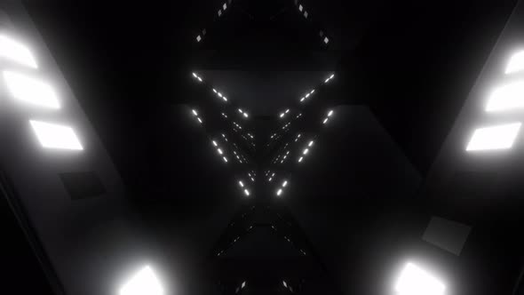 4k White Abstract Light Tunnel