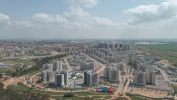 neighborhood buildings at southern district city netivot at the state of israel alt