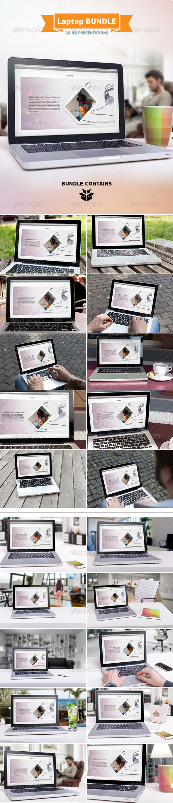 Download Laptop Screen Mockup Bundle by GrafAS | GraphicRiver
