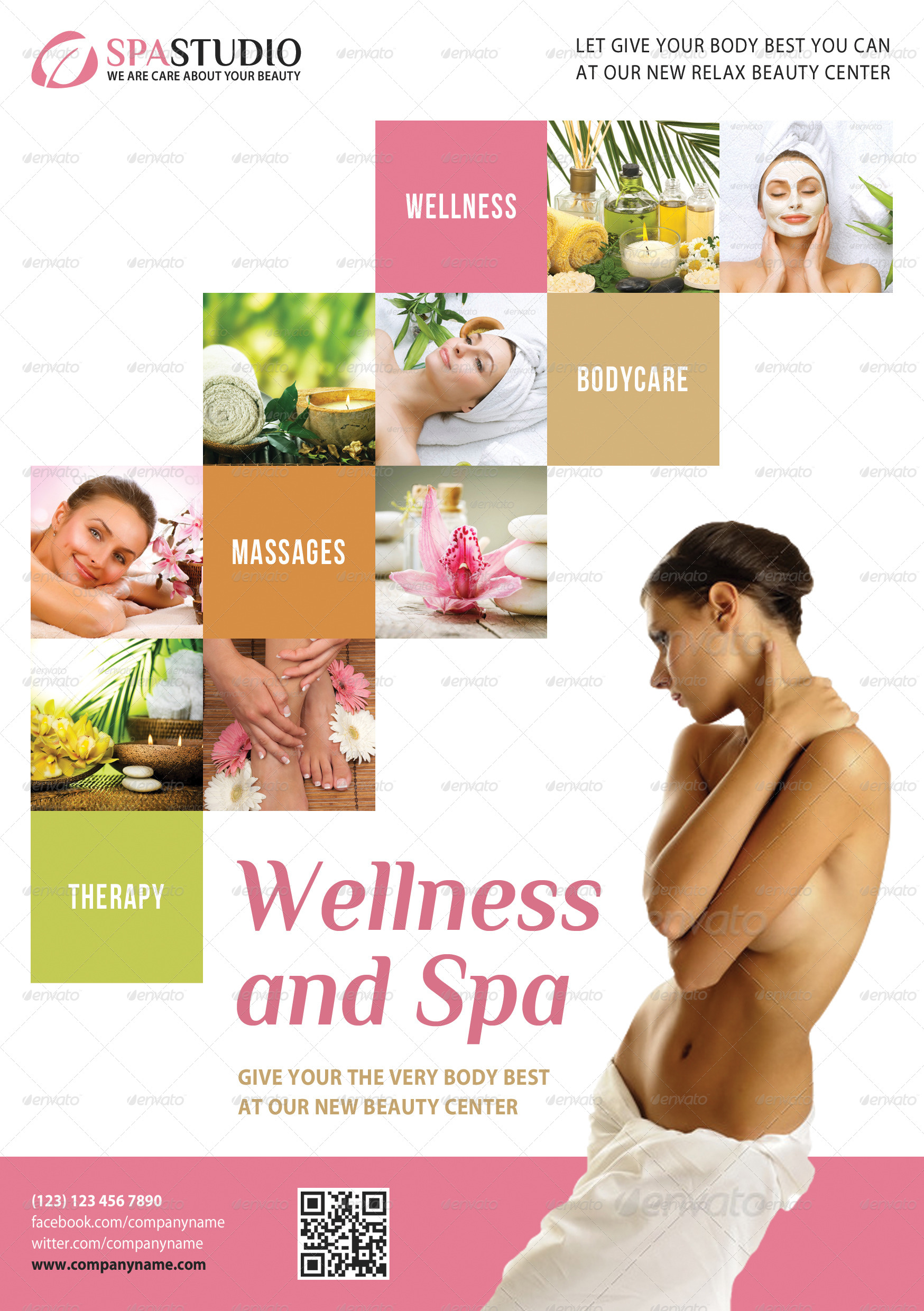 3 In 1 Spa Wellness Flyers Bundle 07 Print Templates Graphicriver 6725