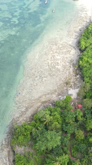 Tanzania  Vertical Video of the Ocean Near the Coast of Zanzibar Slow Motion alt