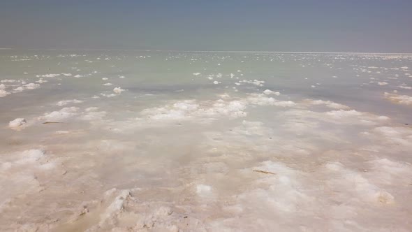 Wide, White Urmia Salt Lake in Middle East, Iran