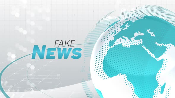 Animation of the words Fake News written in blue alt