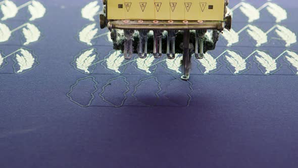 Automatic Sewing Machinery Making Patterns From Digital Command alt