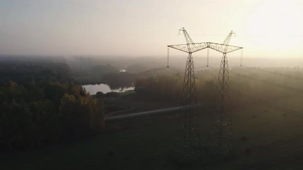 Support of a Highvoltage Power Line in a Wooded Rural Area