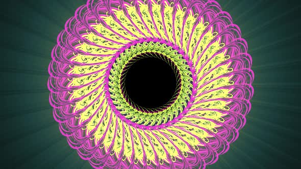 3d yellow glowing mandala moving alt