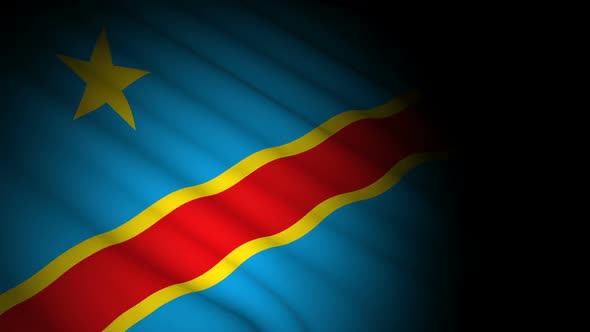 Congo Democratic Flag Blowing in Wind alt