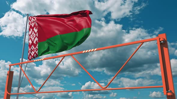 Flag of Belarus and Swing Arm Barrier alt