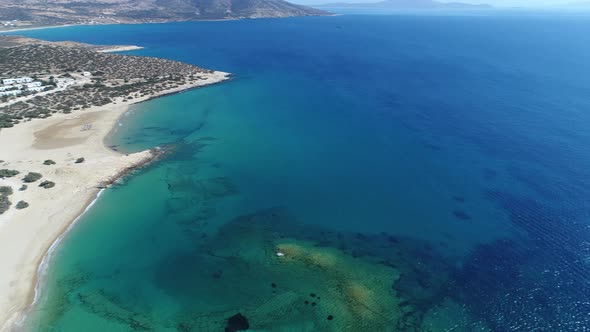 Naxos island in the Cyclades in Greece seen from the sky alt