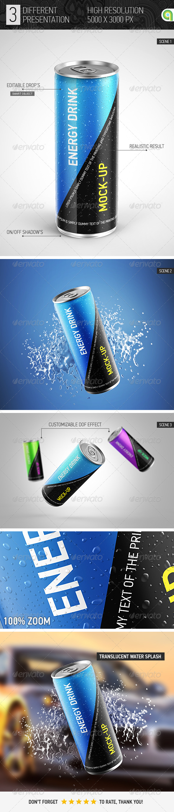 Energy Drink Can Mockup