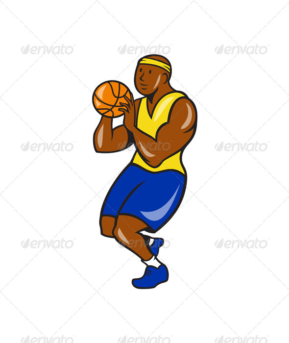 cartoon basketball player shooting a 3