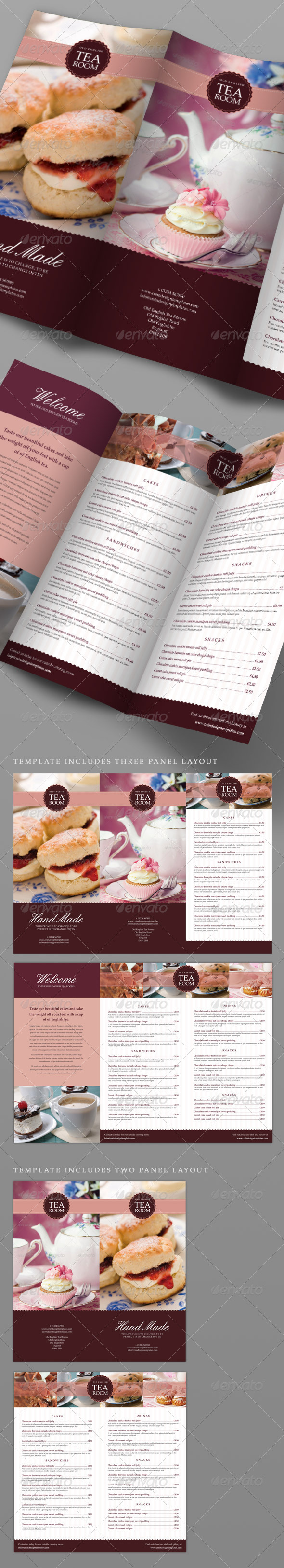 Tea Room Coffee Shop Menu - Food Menus Print Templates