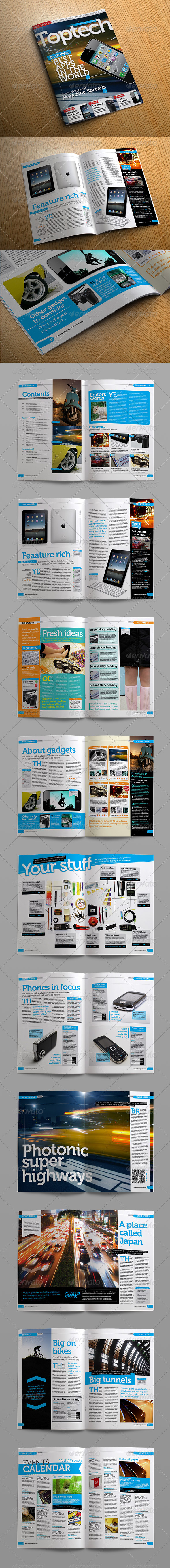 Tech Reviews Magazine Template - Magazines Print Templates