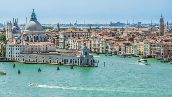 Venice Cityscape With Salute Basilica Across Channel, Sightseeing Tour, Travel alt