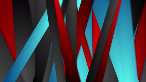 Red, Blue And Black Abstract Stripes 