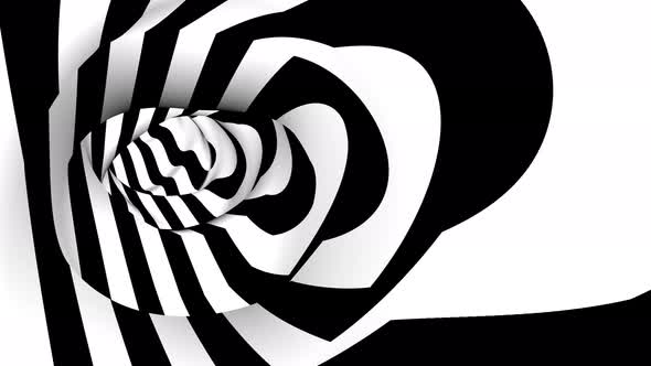 3d Striped Tunnel Geometric Optical Illusion Able to Loop Seamless Hypnotic Circles alt