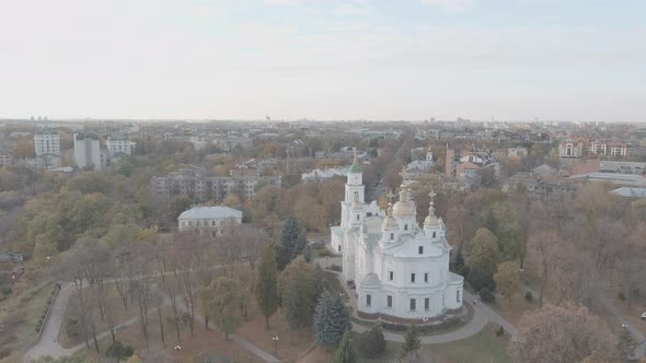 Fly over Poltava city