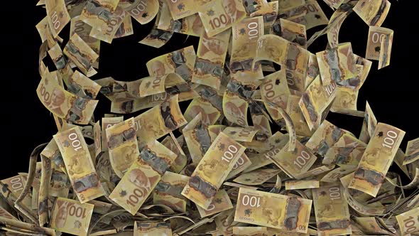 Falling Canadian Dollar Bills Money Transition With Alpha