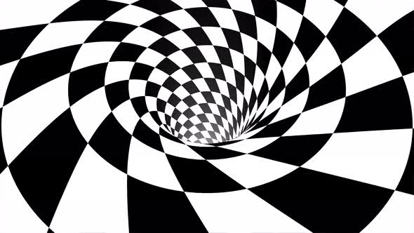 Abstract motion animation in a black and white tunnel, Motion Graphics