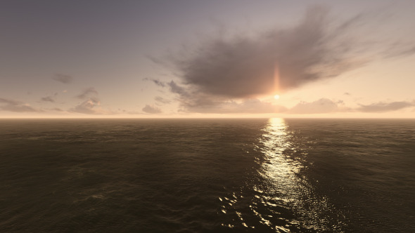 Fly Over Sea During Sunset