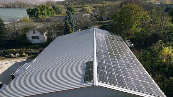 An Aerial View of the Solar Panel Building in the Ecoenergy Farm alt