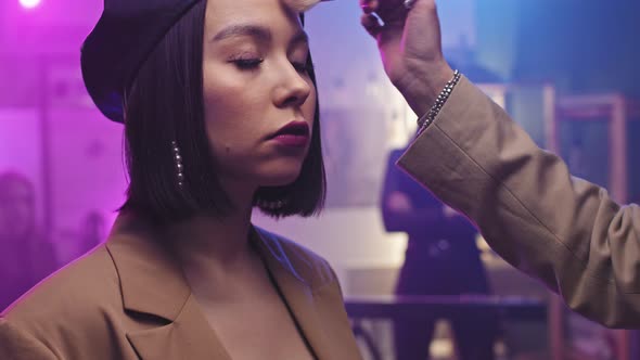 Female Singer Getting Ready For Concert alt