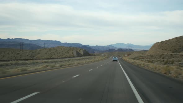 Driving Auto Route to Las Vegas Nevada USA