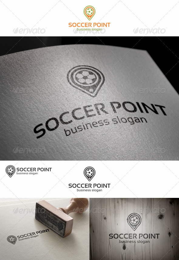 Soccer Point Locator Logo - Objects Logo Templates