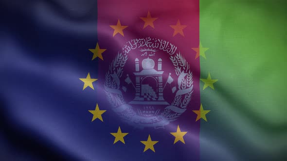 EU Afghanistan Flag Loop Background 4K
