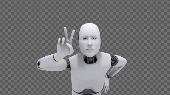 Android Robot Doing The Peace Sign
