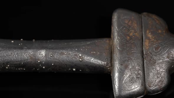 Viking Sword Unique Silver Decorated Pommel and Tang alt