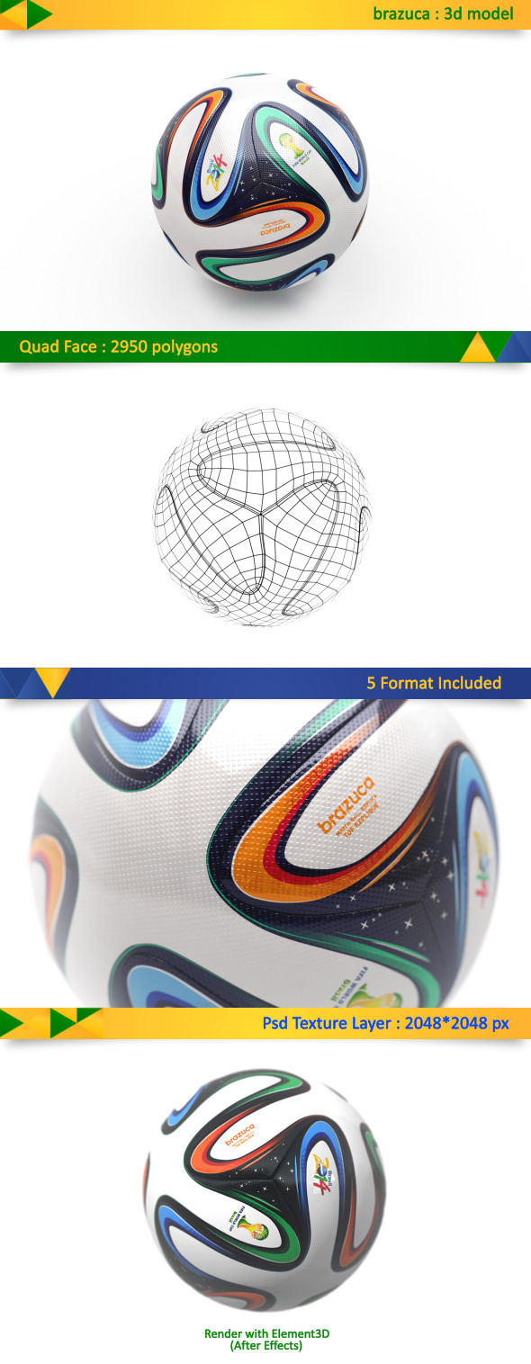 Brazuca Soccer Ball - 3Docean 7721175