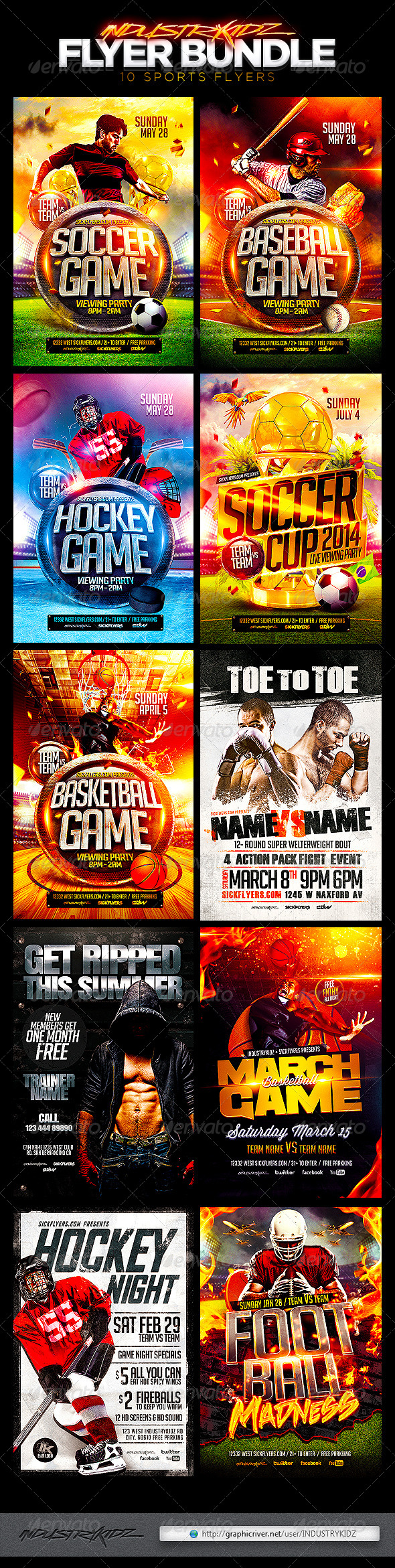sports flyer template bundle by industrykidz graphicriver