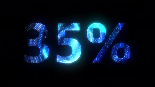 35% sale animated with glowing particle