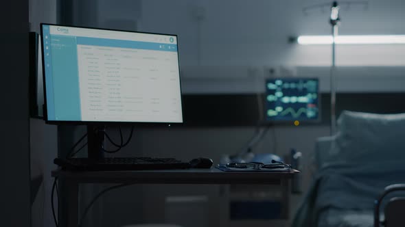 Nobody in Empty Hospital Ward Bed at Medical Clinic alt