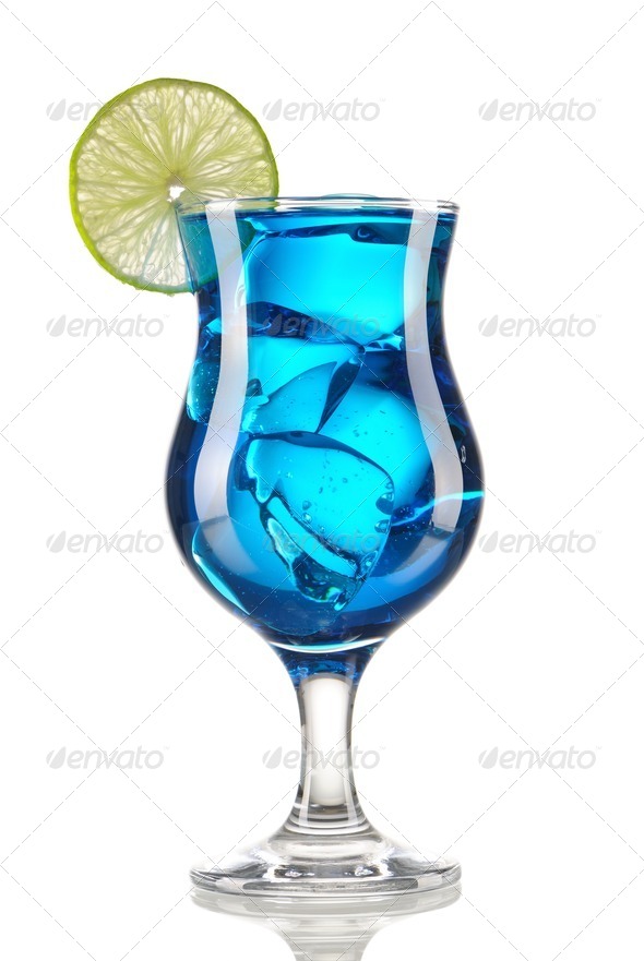 Blue Curacao cocktail - Stock Photo - Images