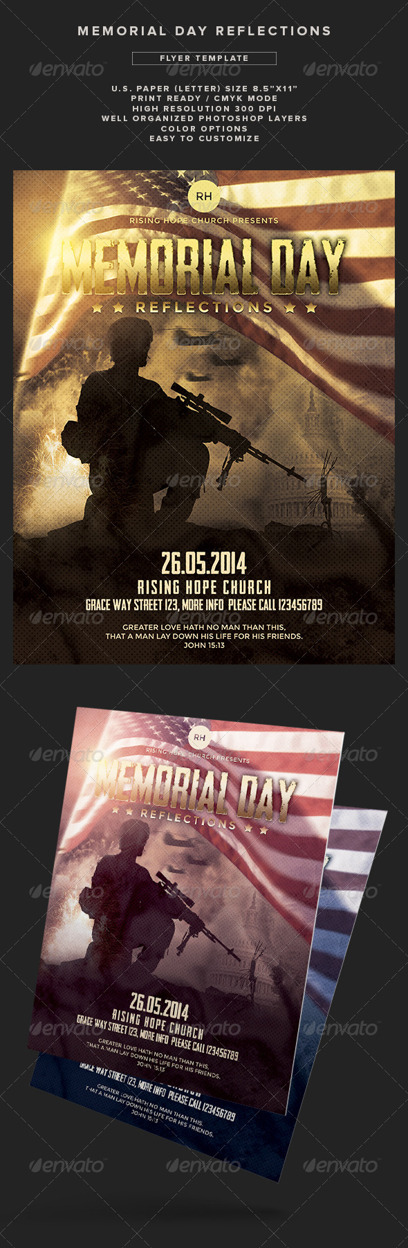 Memorial Day Reflections Flyer Template