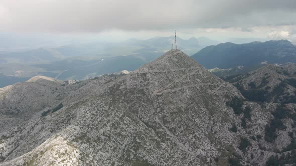 Aerial View of the Highest Mountain in the Biokovo Natural Park in Croatia