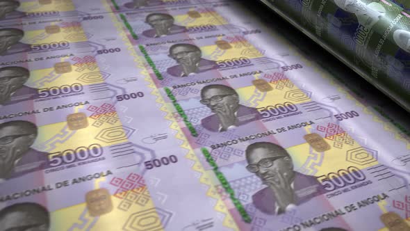 Angola Kwanza money banknotes printing seamless loop alt