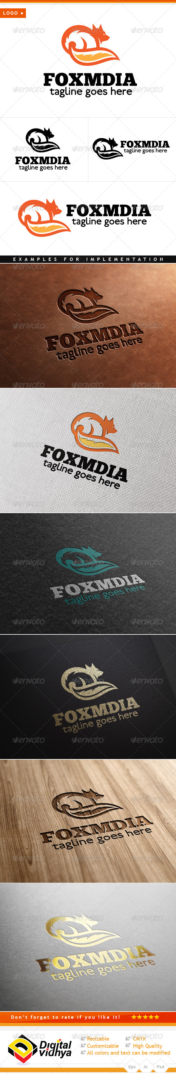 Fox Art Vector Logo - Animals Logo Templates