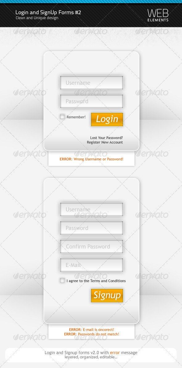 Login and Signup forms v2.0 - Forms Web Elements