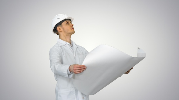 Handsome engineer architect, builder, businessman, wearing alt